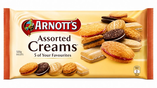 Arnott's Biscuits 500g - Family Favourites & Cream Favourites (Box of 8)
