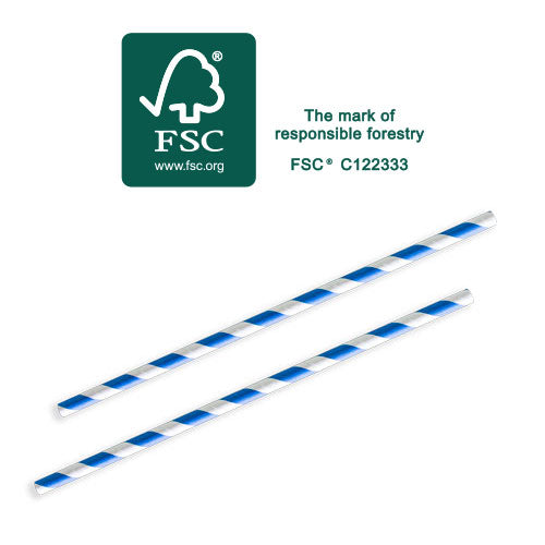 Future Friendly Premium Compostable Regular Striped Paper Straws