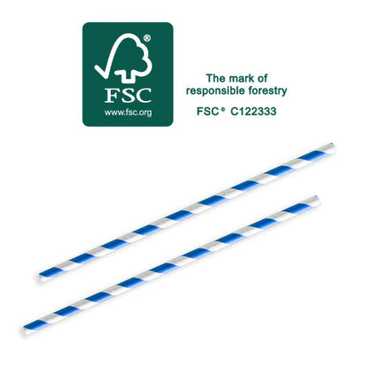 Future Friendly Premium Compostable Regular Striped Paper Straws