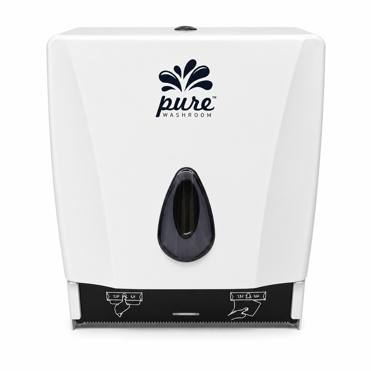 Pure Washroom Roll Towel Dispenser – Lockable ABS Plastic Centre Pull & Standard Roll (Wall Mount)